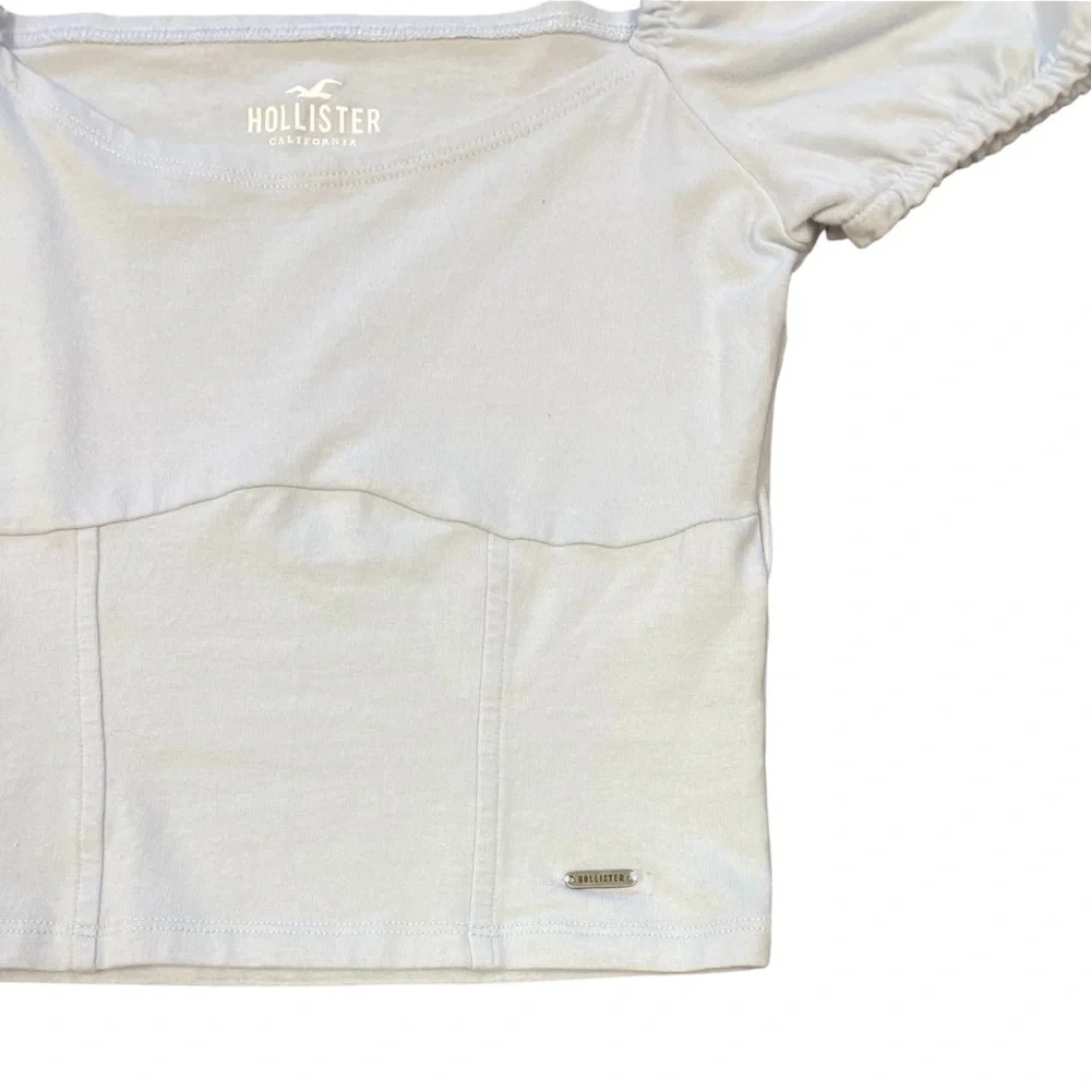 💖 5 for $25 💖 Hollister Puff-Sleeve Top Baby Blue XS - Picture 3 of 7